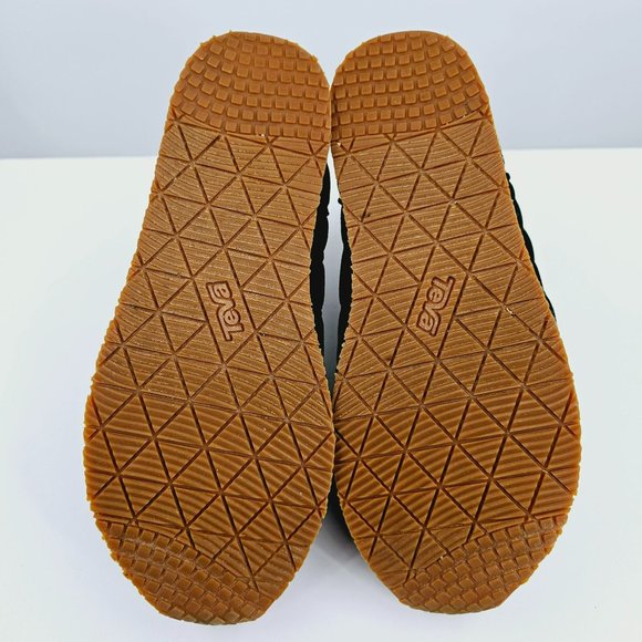 Teva ReEmber Quilted Mid Top Sneaker 9 Black Yellow Pull On Chelsea Stretch Knit - Picture 11 of 13
